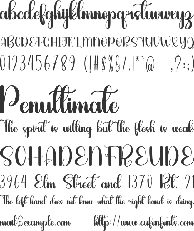 Deary font preview