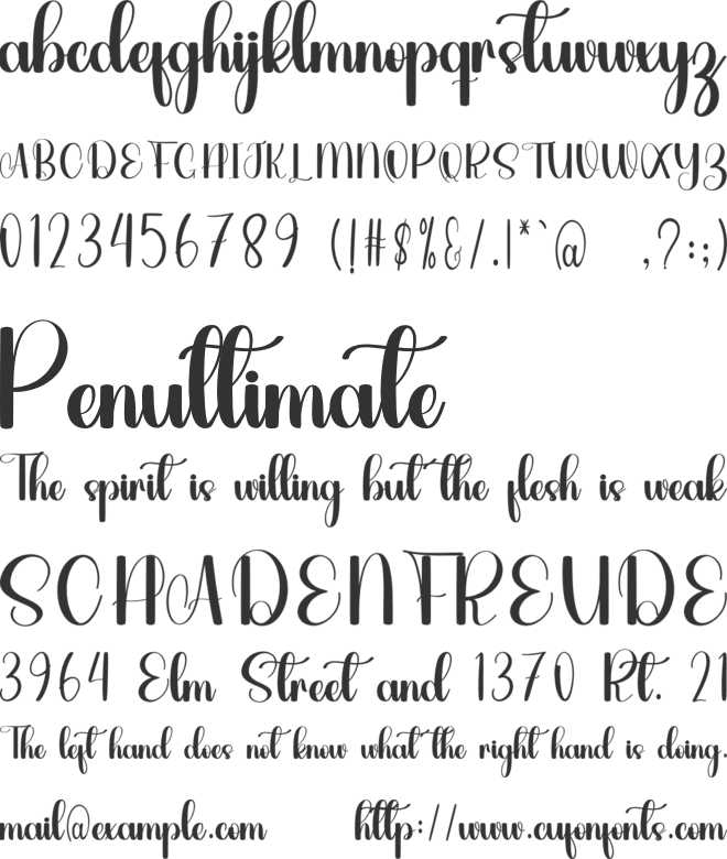 Blusing font preview