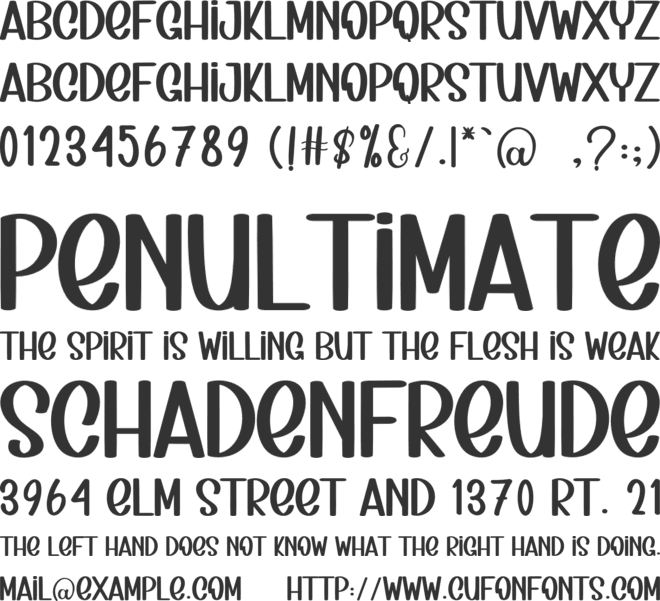 Camping Planner font preview