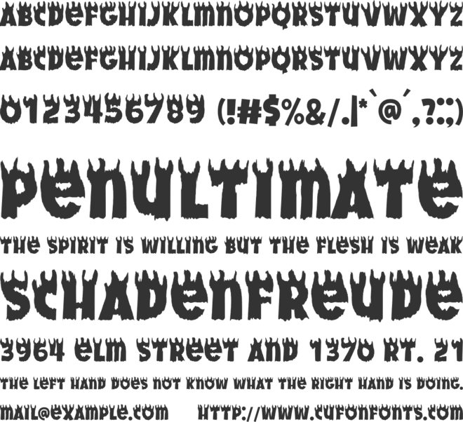 Handwriting Fire font preview