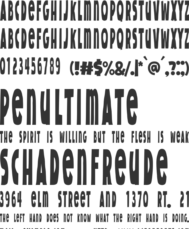 Handwriting Condense font preview