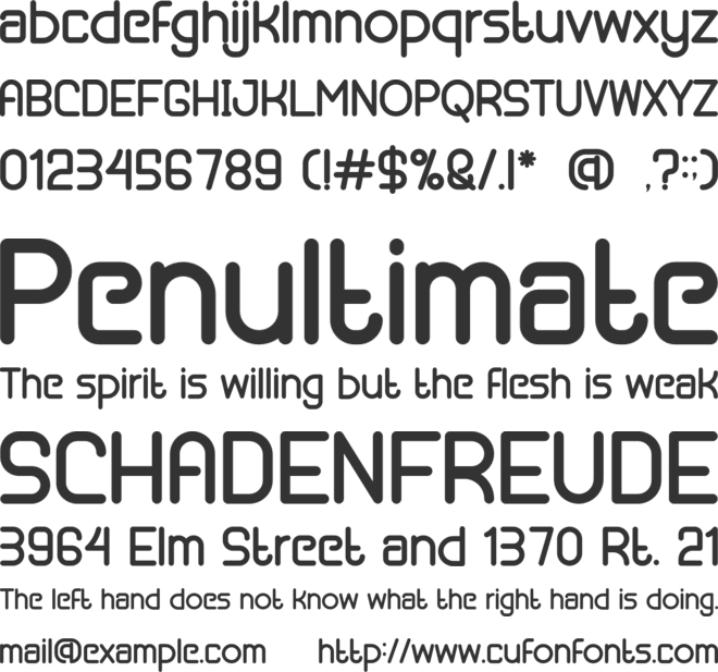 Romalio font preview