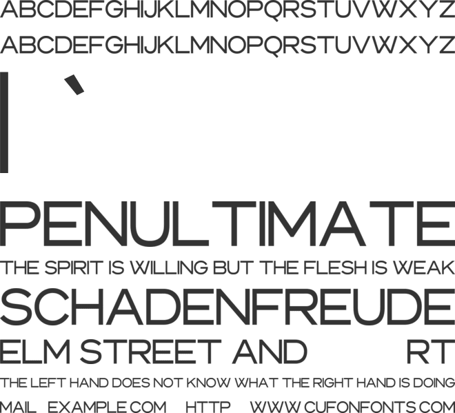 Pensile font preview