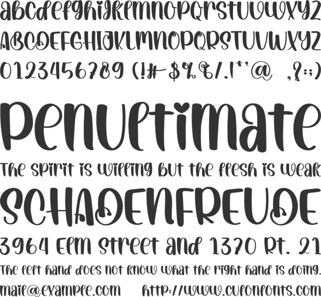 Swiming font preview