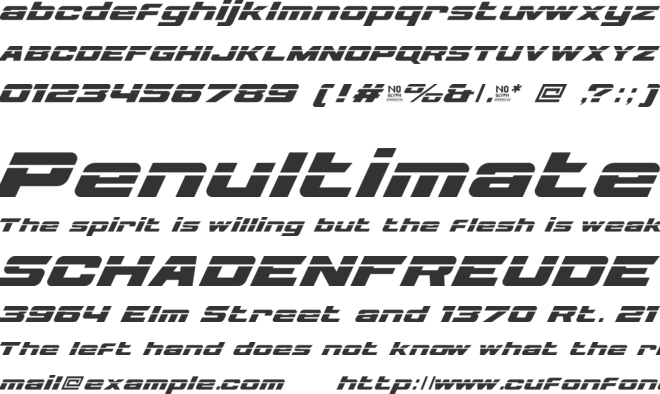 Speed Rusher font preview