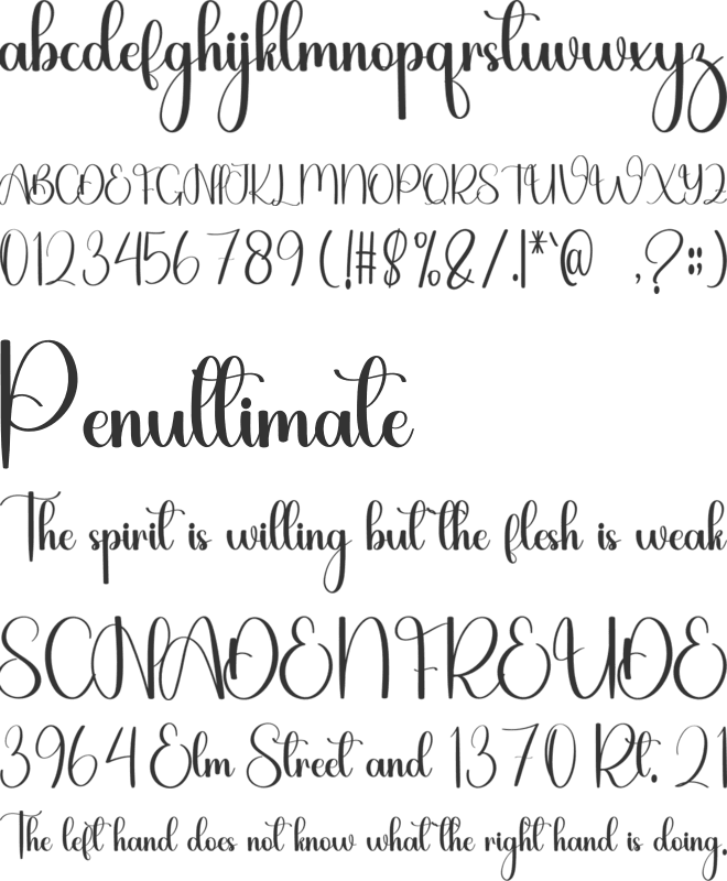 Hunting Weekday font preview
