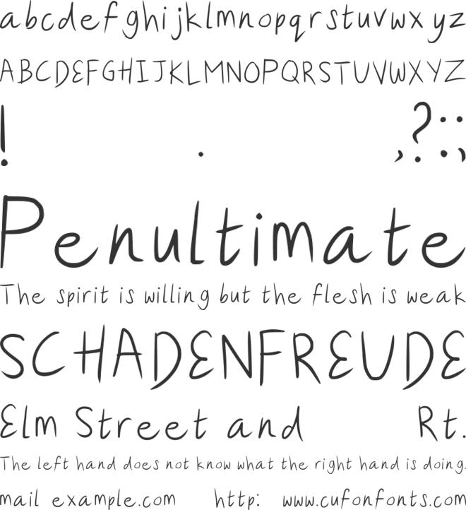 Saras Handwriting font preview