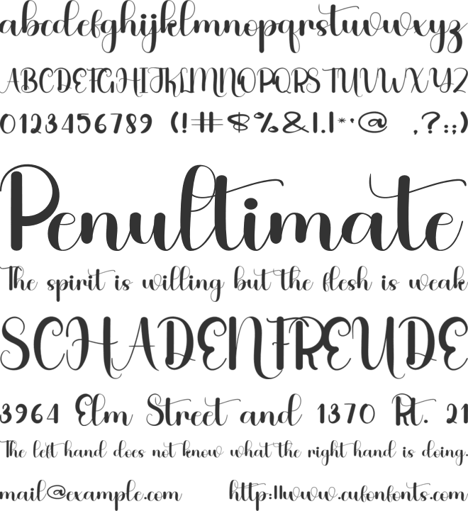 Milestones font preview