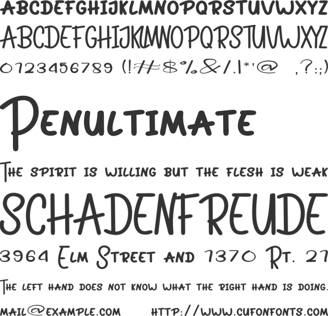 Rainstory font preview