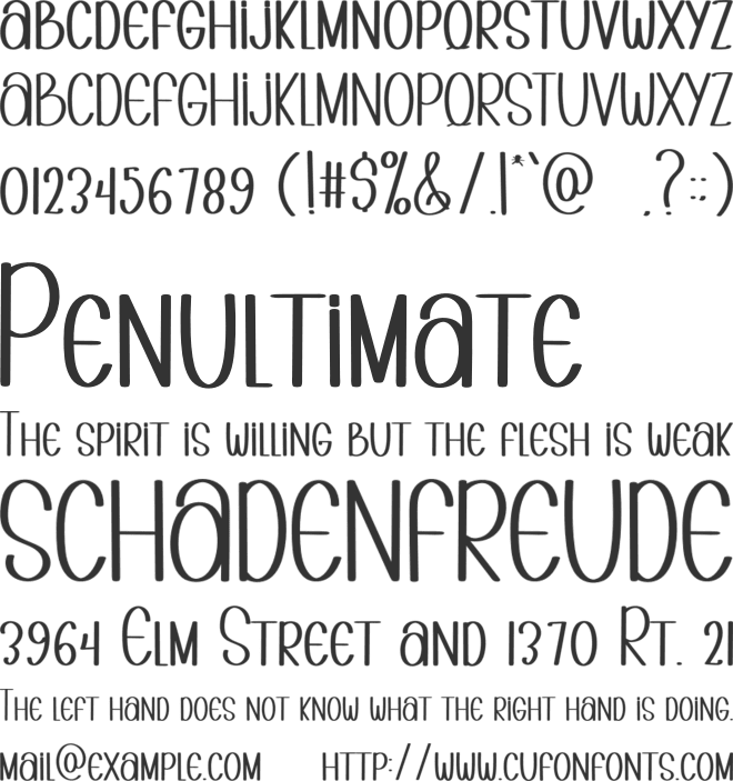 WANDERING font preview