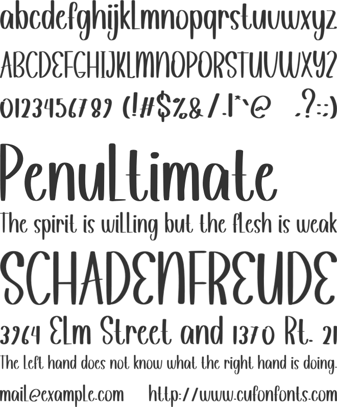 Bulding font preview