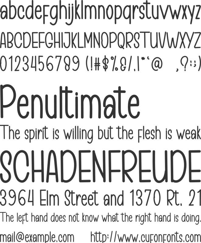 Special Monday font preview