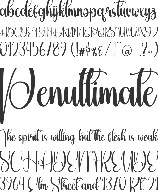 Beautyday font preview