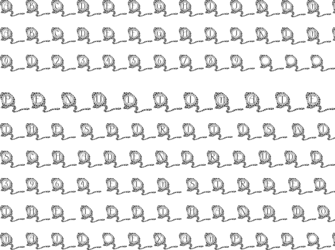 Funny Cat Mandala Monogram font preview