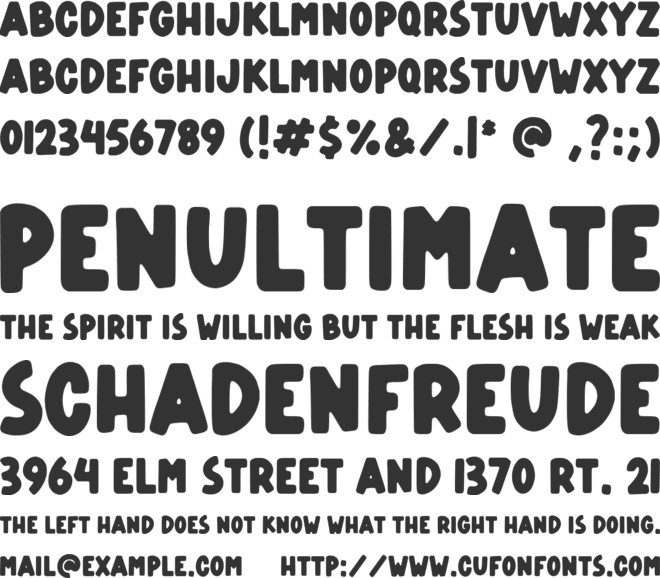 Bear Nose font preview