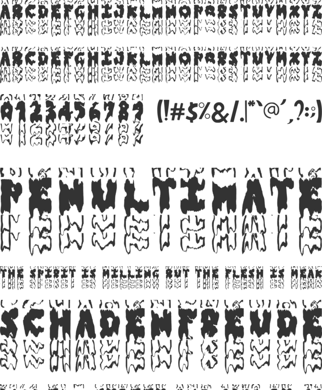 Novox Melted Stacked font preview