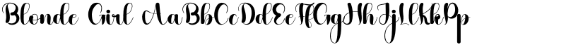 Blonde Girl font
