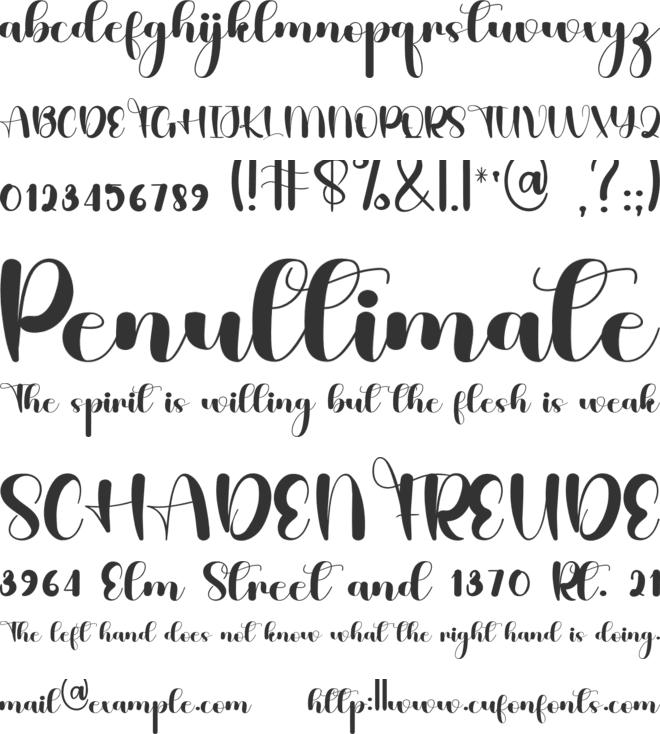 Butterfly Tumbler font preview