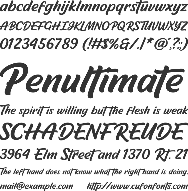 Deartone font preview