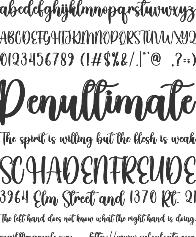 Bauble font preview