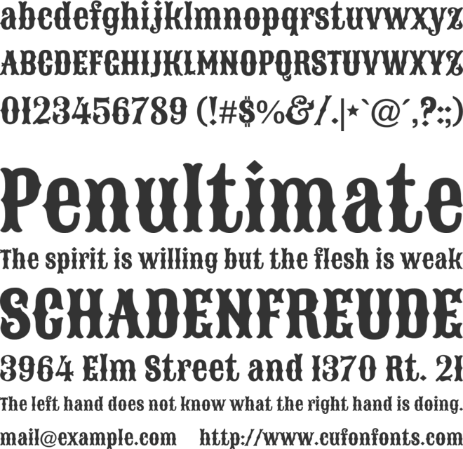 Sancreek font preview