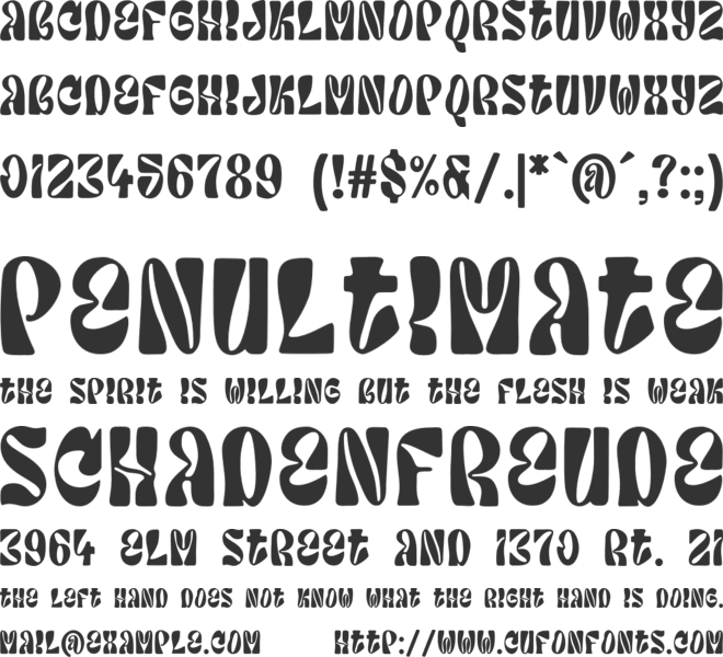 WR Tired Eyes font preview