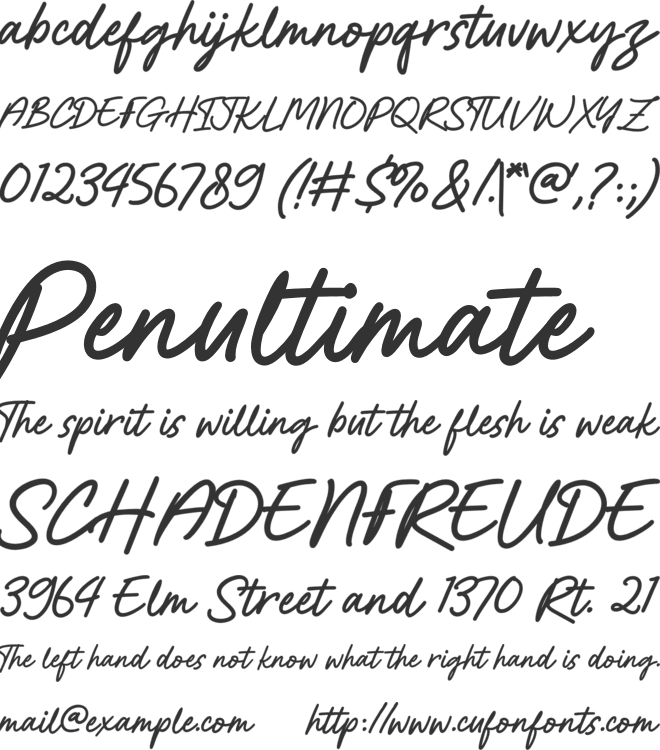 la Petunia font preview