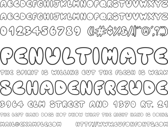 Baby Bubble font preview