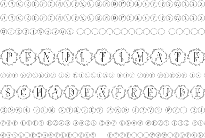 Little Buds Monogram Wreath font preview
