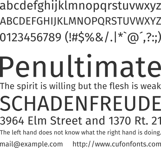 Fira Sans font preview