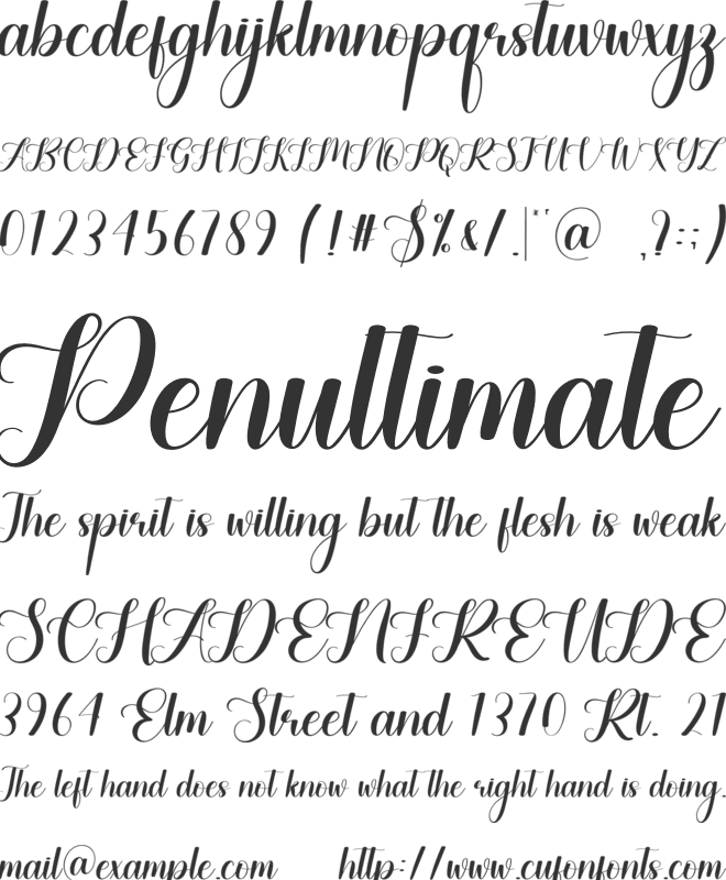 Angelwings font preview
