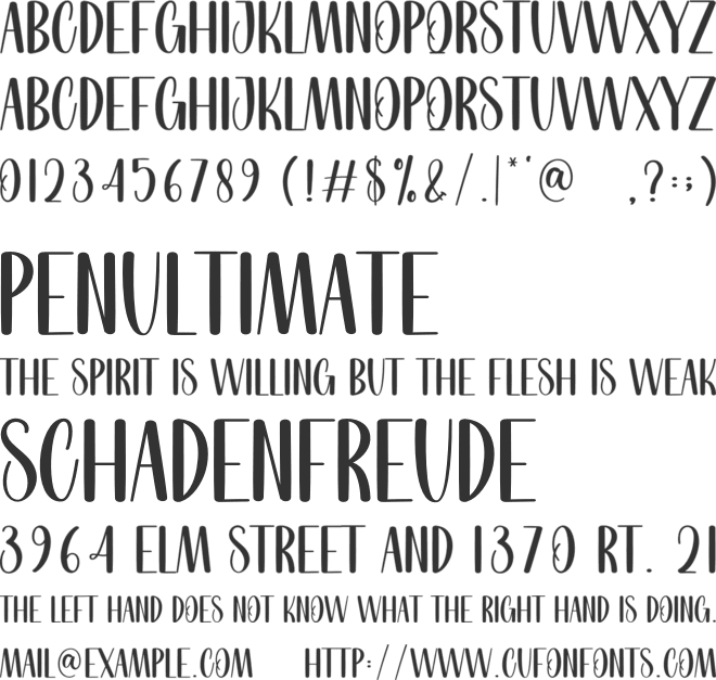 Simple Natalie font preview