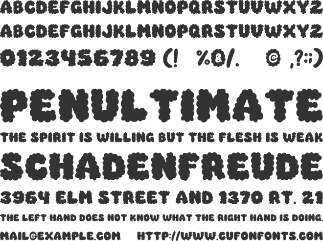 Sponge Lump font preview