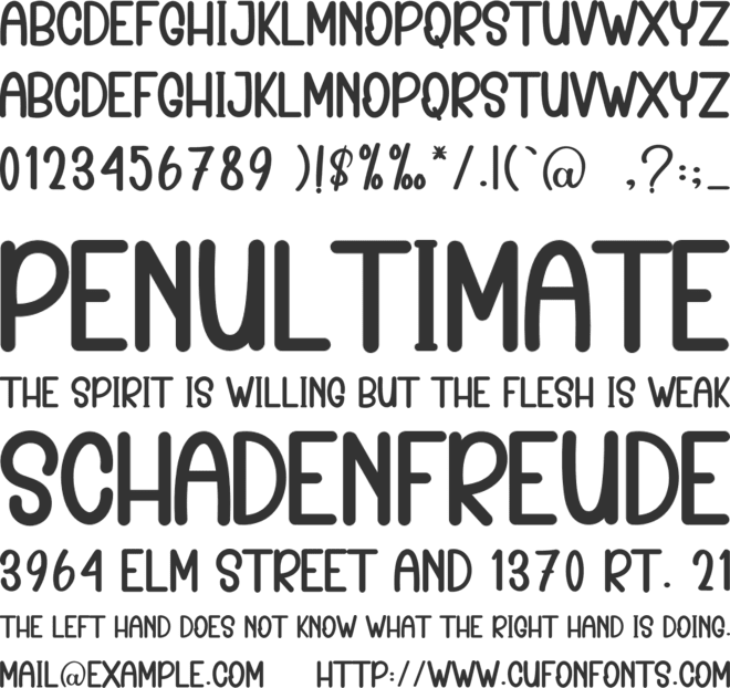 Country font preview