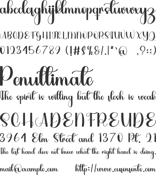 Oneday font preview