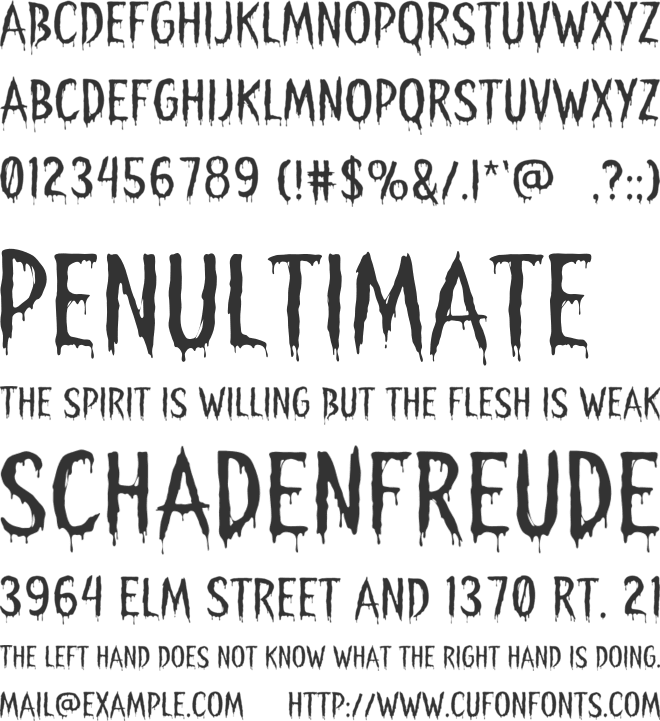Creepwood font preview
