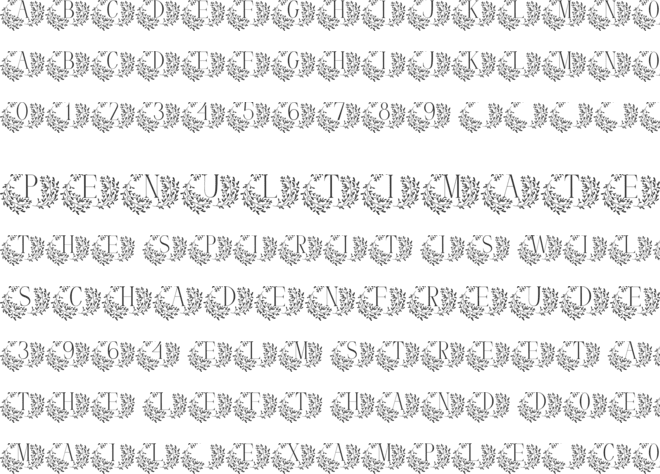 Petite Leaves Monogram font preview