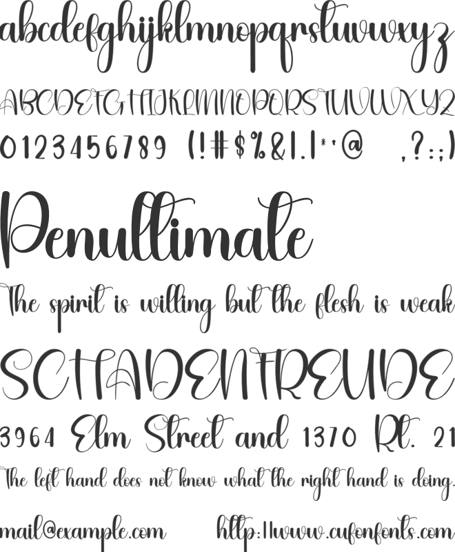 Bestina font preview