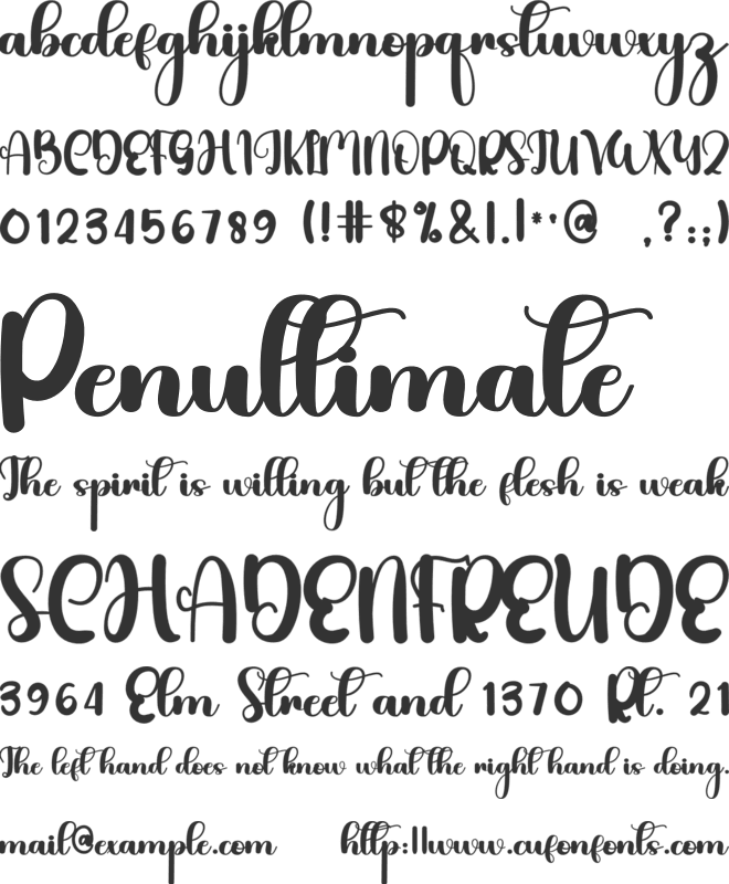 Bilateral font preview
