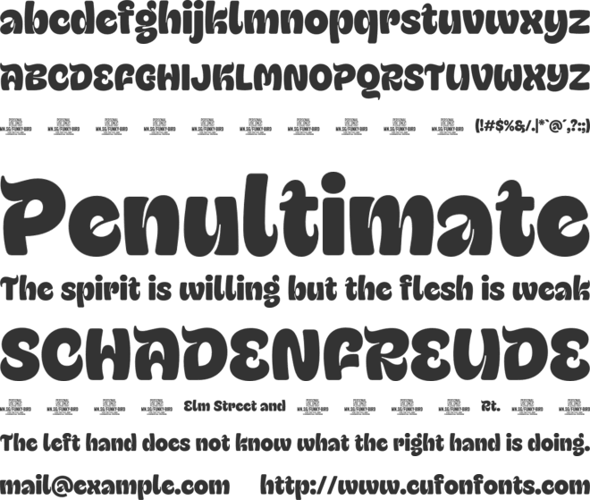 Funky Bird PERSONAL USE font preview