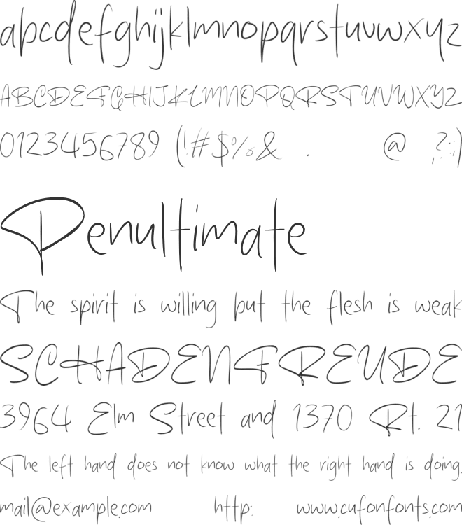 Humber Town font preview