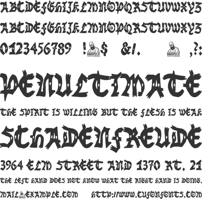 Nottingham Gang font preview