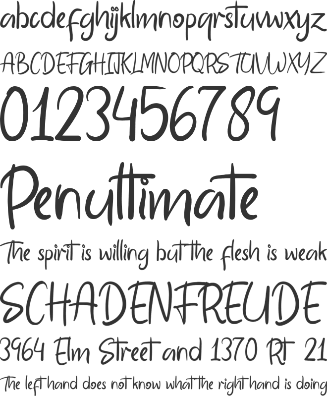 Bigetons font preview