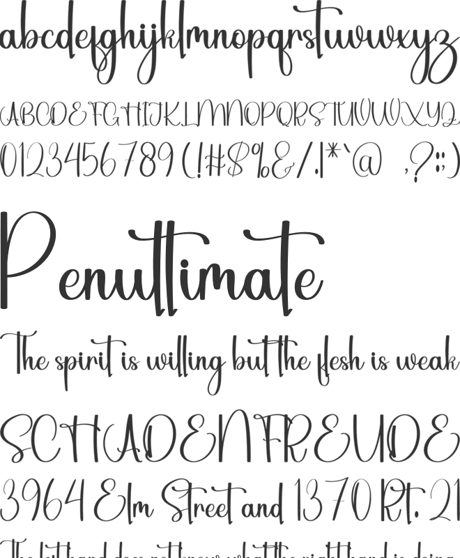 South California font preview