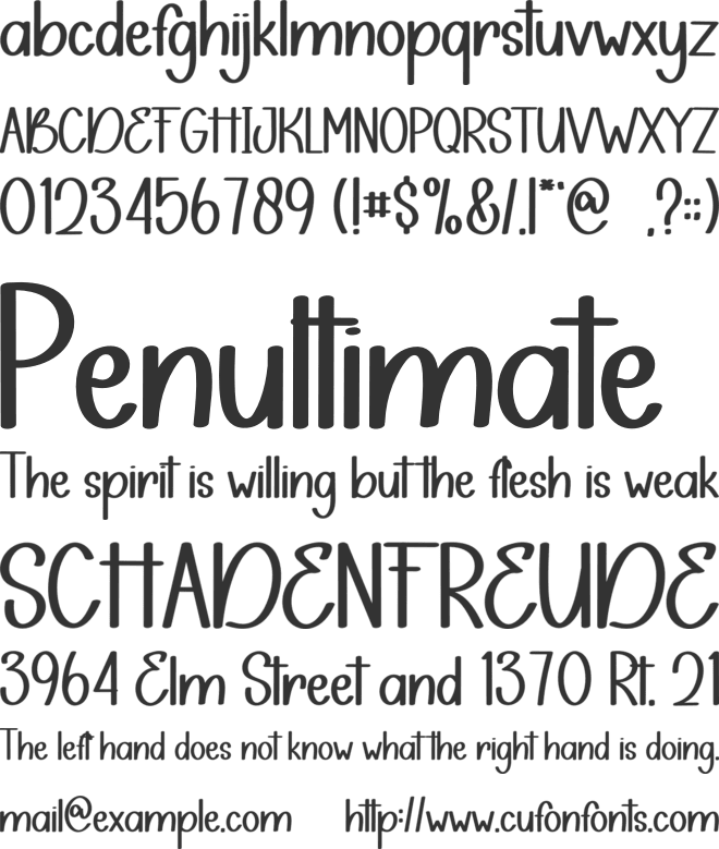 Simple Create font preview