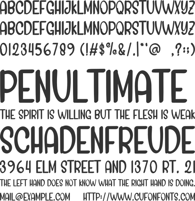 BIRTHDAY PLANNER font preview