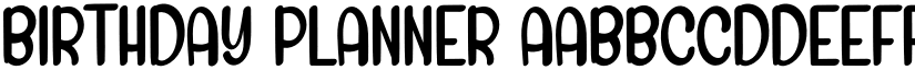 BIRTHDAY PLANNER font