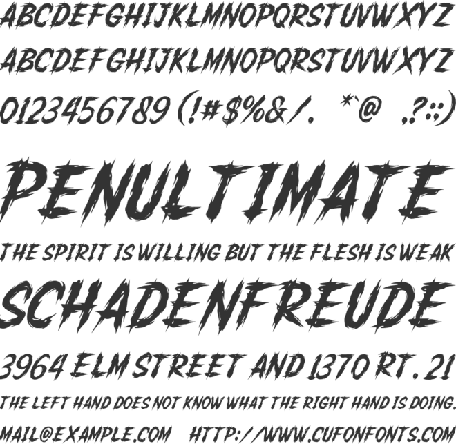 Scary Brusher font preview