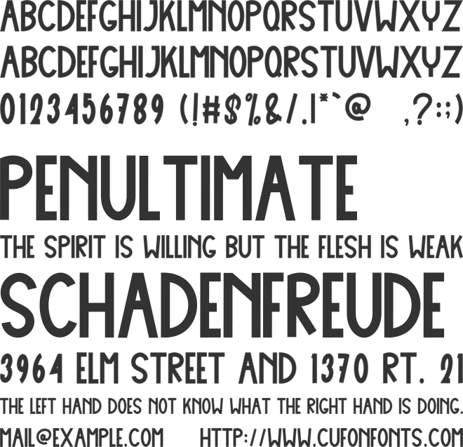 Never School font preview