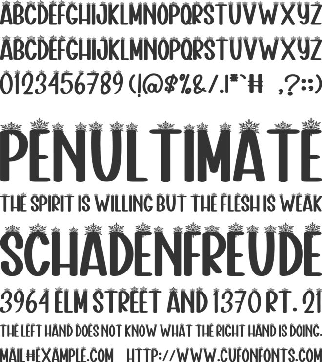 Snowith Christmas font preview